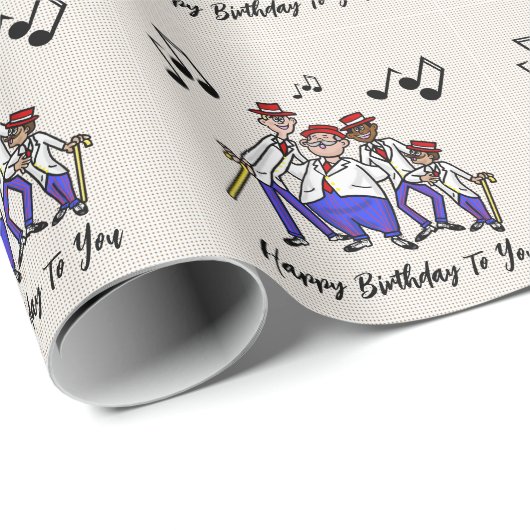 Barber Shop Quartet Birthday Wrapping Paper Cadeaupapier (Rol Hoek)