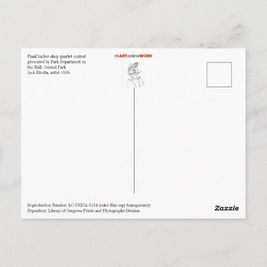 Barber Shop Quartet Briefkaart (Achterkant)