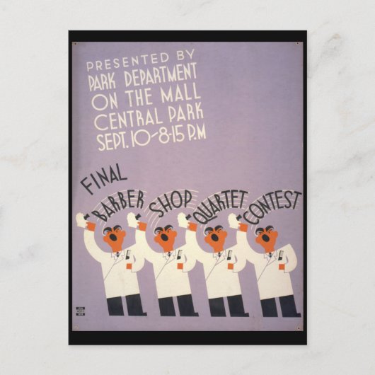 Barber Shop Quartet Briefkaart (Voorkant)