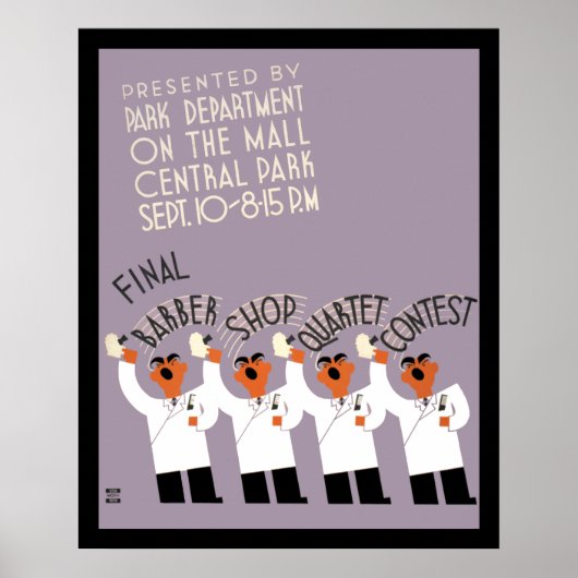 Barber Shop Quartet Contest Poster (Voorkant)