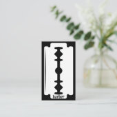 Barber Shop  Razor Black en White Clear Bu Visitekaartje (Staand voorkant)