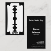 Barber Shop  Razor Black en White Clear Bu Visitekaartje (Voorkant / Achterkant)
