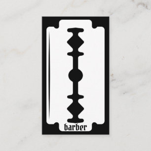 Barber Shop Razor Black en White Clear Bu Visitekaartje