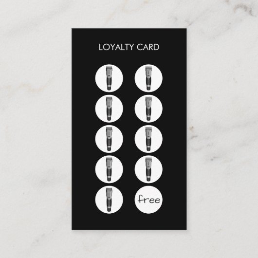 Barber Shop Razor Clipper Loyalty Punch Card (Voorkant)
