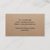 Barber Shop Razor en Roos Barbershop Rustic Kraft Visitekaartje (Achterkant)