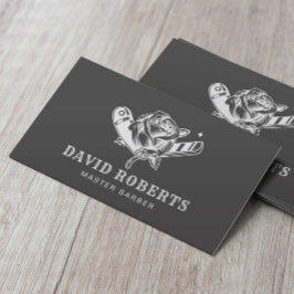 Barber Shop Razor en Roos Logo Barbershop Visitekaartje