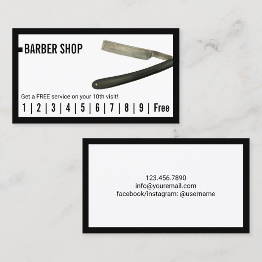 Barber Shop Razor Mannen Hair Loyalty Punch (Voorkant / Achterkant)