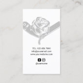 Barber Shop Razor & Roos Flower Logo Barbershop Visitekaartje (Achterkant)