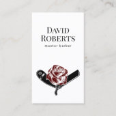 Barber Shop Razor & Roos Flower Logo Barbershop Visitekaartje (Voorkant)