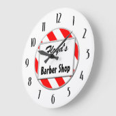 Barber Shop Red Black Clock Grote Klok (Hoek)