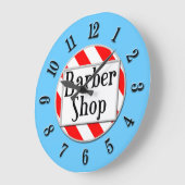 Barber Shop Red, White en Blue Retro Clock Grote Klok (Hoek)