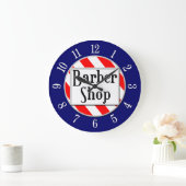 Barber Shop Red, White en Blue Retro Clock Grote Klok (Huis)