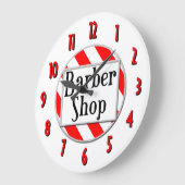 Barber Shop Red White Retro Wall klok (Hoek)