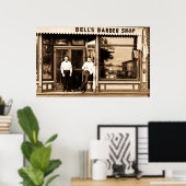 Barber Shop Retro Americana Poster (Thuiskantoor)