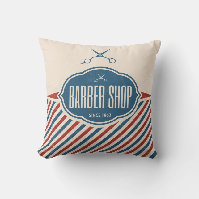 Barber Shop Retro Label Designer Accent Kussens (Voorkant)