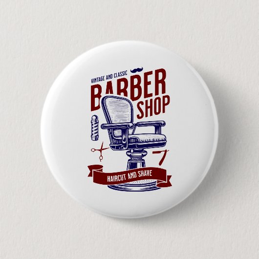 Barber Shop Ronde Button 5,7 Cm (Voorkant)