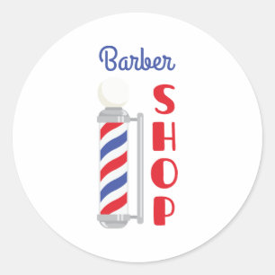 Barber Shop Ronde Sticker