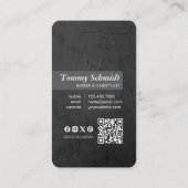 Barber Shop Royal Crown Barber Pole Hair Salon QR Visitekaartje (Achterkant)