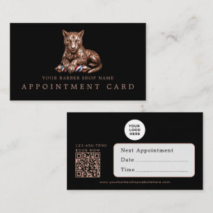 Barber Shop Roze Goud Panter Afspraakkaarten Visitekaartje