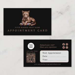 Barber Shop Roze Goud Panter Afspraakkaarten Visitekaartje