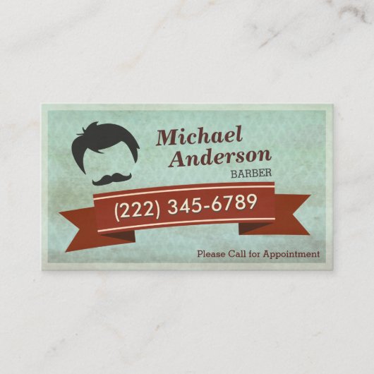 Barber Shop Salon -  Afspraakkaart Afsprakenkaartje (Voorkant)