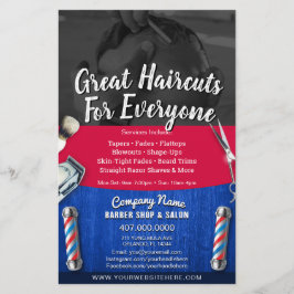 Barber Shop & Salon  Coupon Sjabloon F Flyer