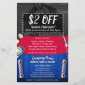 Barber Shop & Salon  Coupon Sjabloon F Flyer (Achterkant)