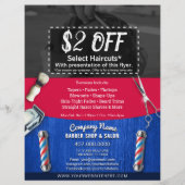 Barber Shop & Salon  Coupon Sjabloon F Flyer (Achterkant)