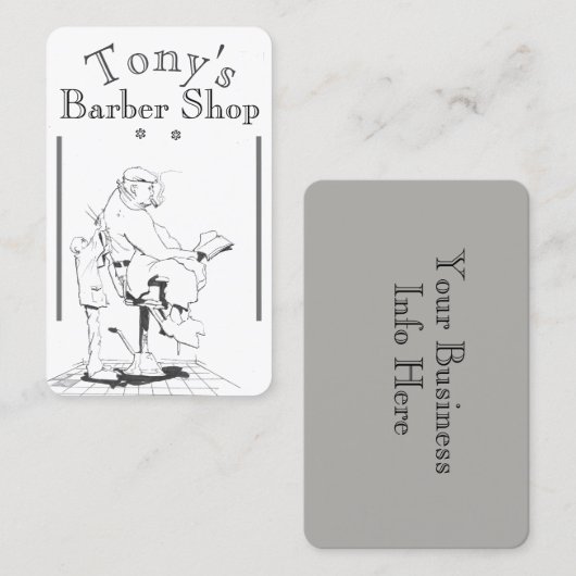  Barber Shop Scene op een Visitekaartje (Voorkant / Achterkant)