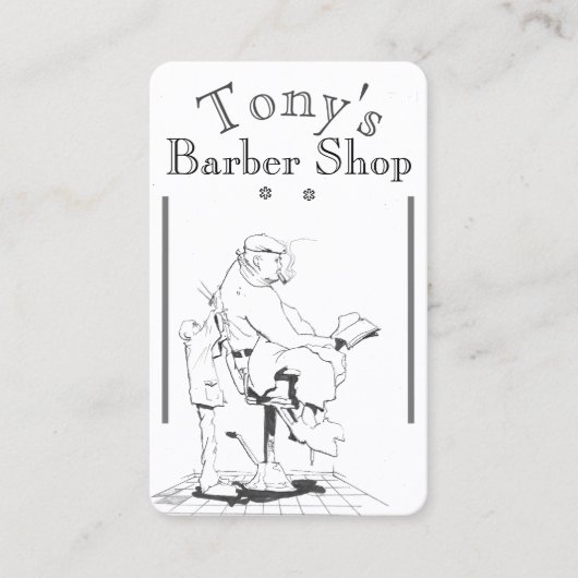  Barber Shop Scene op een Visitekaartje (Voorkant)