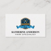 Barber Shop Scissors Badge Logo Visitekaartje (Voorkant)
