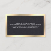 Barber Shop Scissors | Leder Gold Metal Trim Visitekaartje (Achterkant)