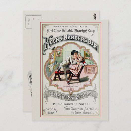  Barber Shop Shave Briefkaart (Voorkant / Achterkant)