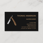 Barber Shop Shave Razor Logo Elegant Clear Visitekaartje (Achterkant)