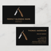 Barber Shop Shave Razor Logo Elegant Clear Visitekaartje (Voorkant / Achterkant)