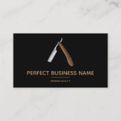 Barber Shop Shave Razor Logo Elegant Clear Visitekaartje (Voorkant)