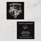 Barber Shop Shield en Kroon Vierkante Visitekaartje (Voorkant / Achterkant)