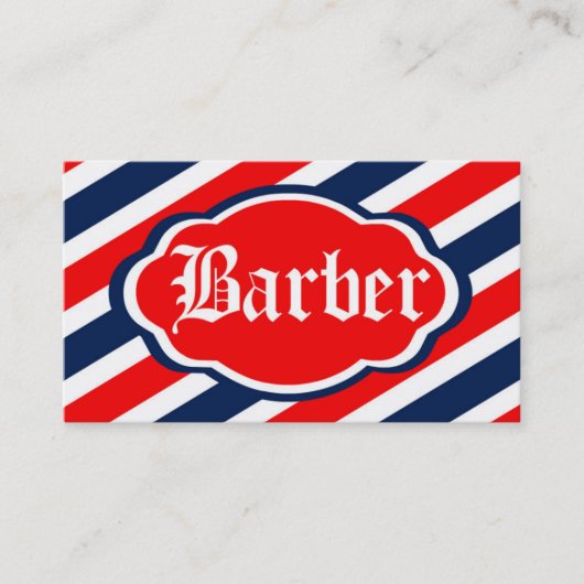 Barber Shop Sign Retro Visitekaartje (Voorkant)