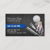 Barber Shop Silver Scissor Professional Dark Wood Visitekaartje (Voorkant)