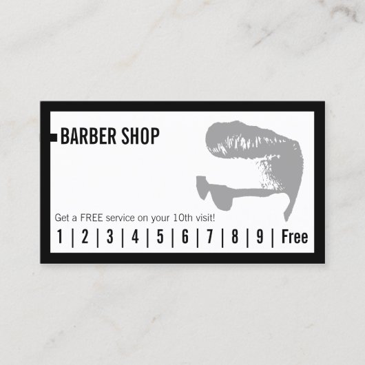 Barber Shop Simple Lijst Mannen Hair Loyalty Punch (Voorkant)