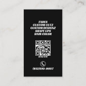 Barber Shop Skull Hair Comb Professioneel Visitekaartje (Achterkant)