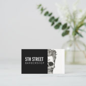  Barber Shop Skull Scissors Visitekaartje (Staand voorkant)