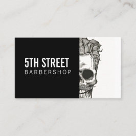  Barber Shop Skull Scissors Visitekaartje