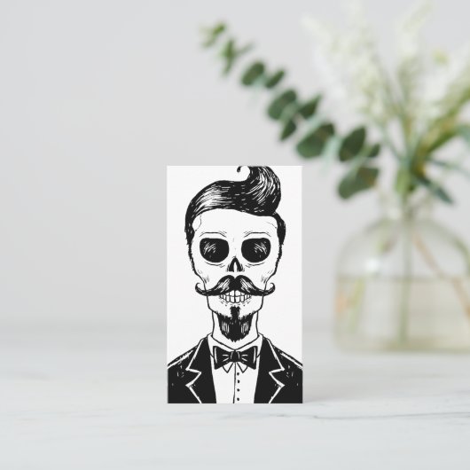  Barber Shop Skull Social media vertical Visitekaartje (Staand voorkant)