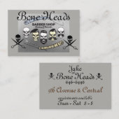 Barber Shop Skulls, CrossScissors in Grays op Visitekaartje (Voorkant / Achterkant)