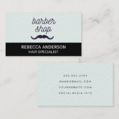Barber Shop Snor | Strepen Achtergrond Visitekaartje (Voorkant / Achterkant)