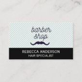 Barber Shop Snor | Strepen Achtergrond Visitekaartje (Voorkant)