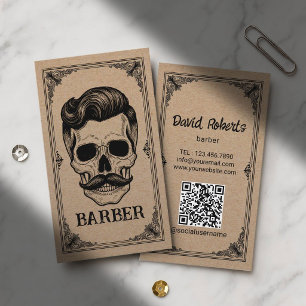 Barber Shop Snorhaar Schedel Kapsalon Rustiek Kraf Visitekaartje