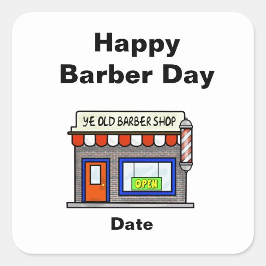 Barber Shop Sticker voor Barber Shop Day (Voorkant)