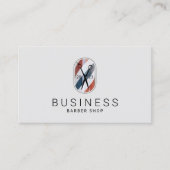 Barber Shop Stijlvolle Barber Pole Logo Hair Styli Visitekaartje (Voorkant)